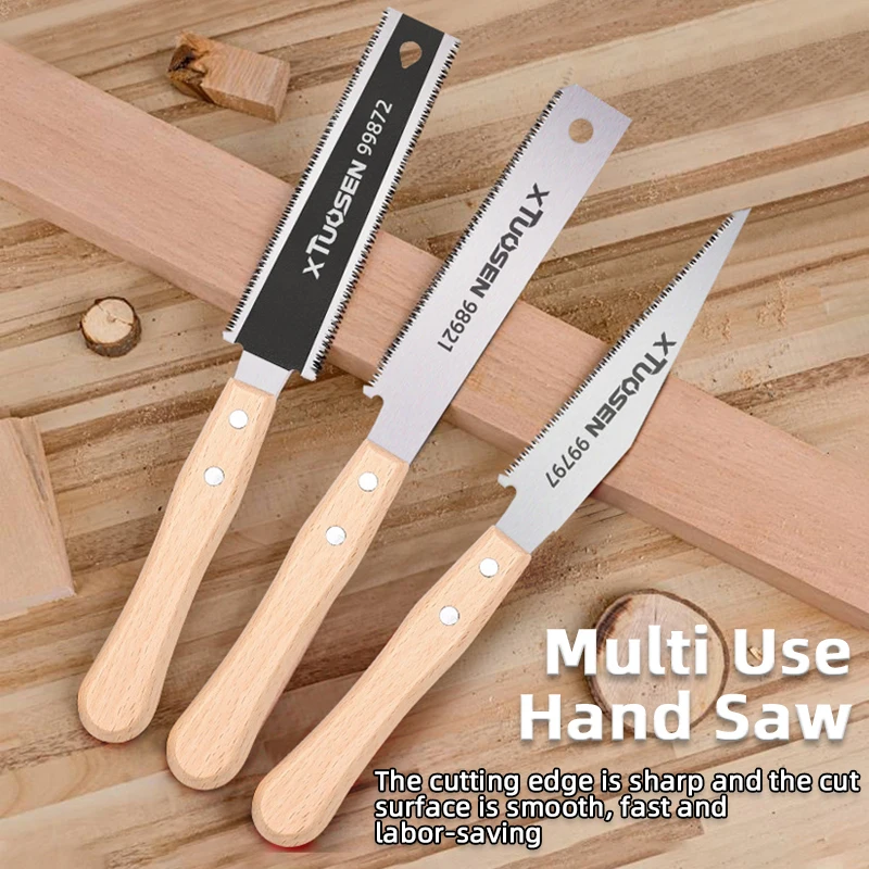 Single/Double Sided Hand Saw Flexible Blade for Flush Cutting Household Woodworking Tools Fine Tooth Precision Flat Saws