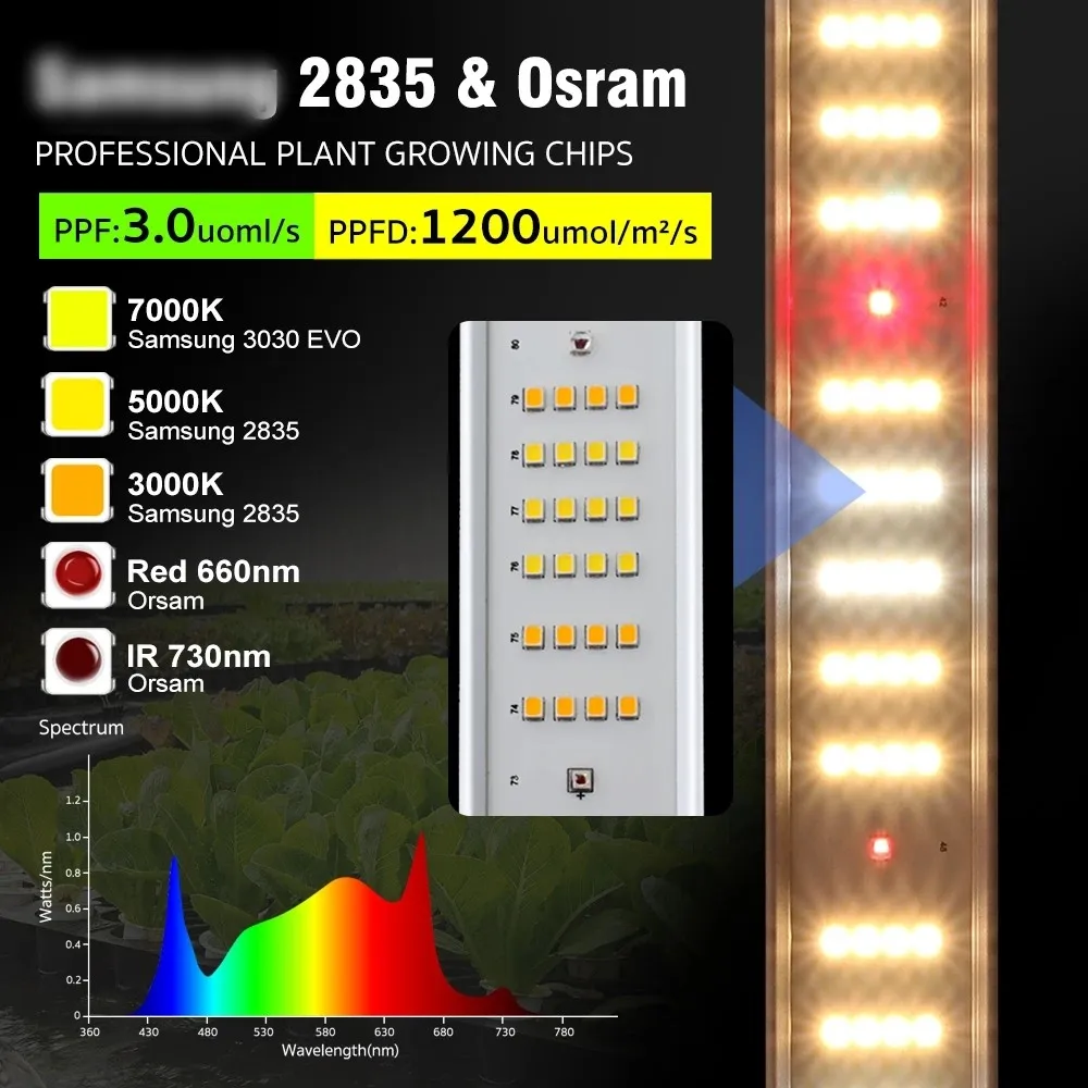 800 W LED Wachsen Licht 2835 Für Gewächshaus Zimmerpflanzen LM281B Volle Spektrum Phyto Lampe Sämlinge Gemüse Blumen wachsende