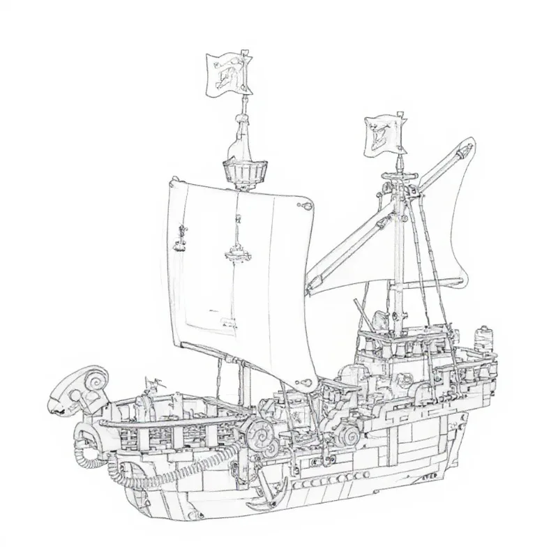 

2025 New adventure ship building block assembly technology building block series toys children adult Christmas gifts