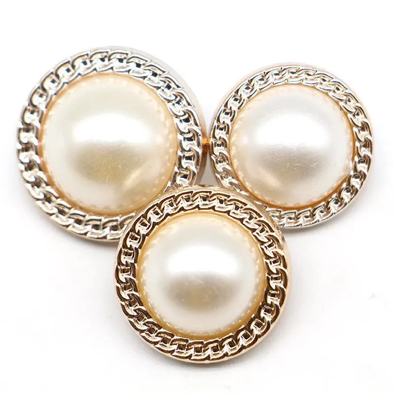 30Pcs/lot Pearl Double Splicing Plastic Round Phnom Penh Button High End Shirt Clothing Women's Sweater Hand Sewn Button N823