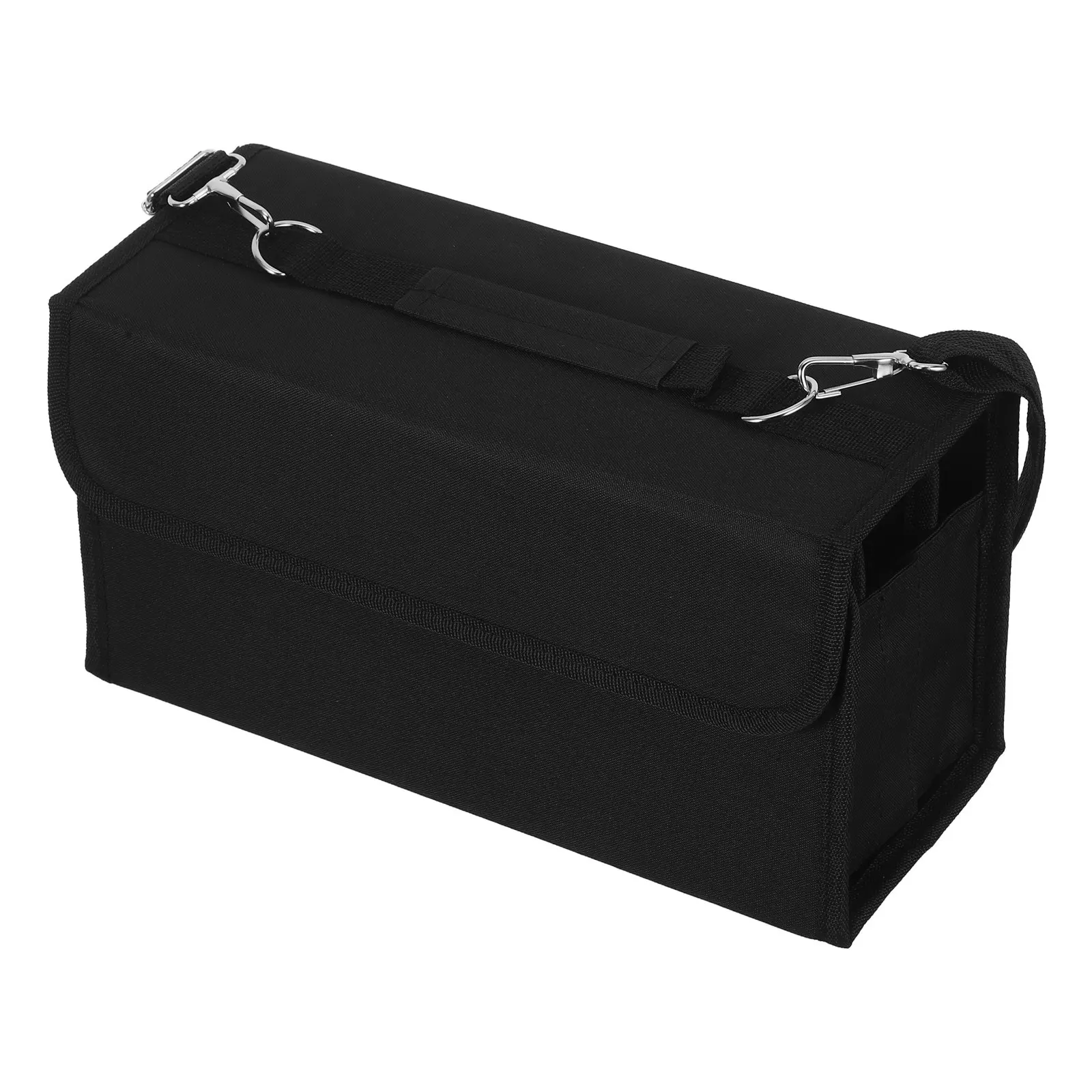 80-Slot Marker Carrying Bag Elastic Strap Vertical Storage Pouch for Highlighters Lipscense Tubes Fat Brushes Craft Art Office