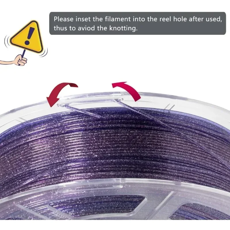 متعدد الألوان شفافة التدرج ثلاثية الأبعاد خيوط الطابعة الأرجواني إلى الأزرق الانتقال بريق PLA 1 كجم/2.2lb DIY بها بنفسك الحرف والنمذجة