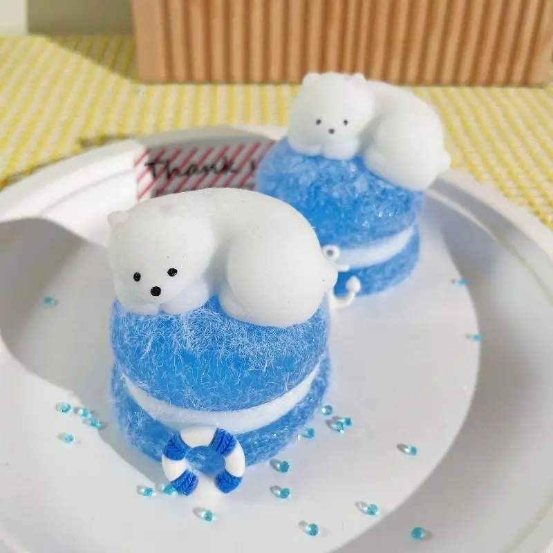 إجهاد الدب الأبيض القابل لإعادة الاستخدام يقلل من لعبة الحيوانات الحسية القابلة للضغط لتحسين التركيز يداه الاسترخاء L8RB