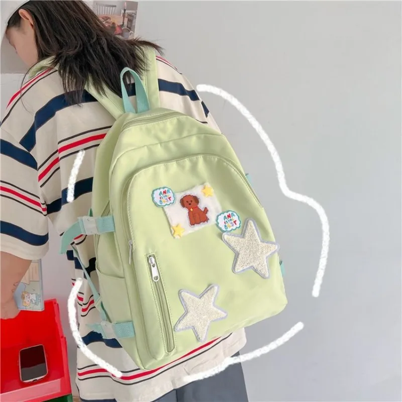 Cute Cartoon Print School Backpacks for Teenager Girls Korean Kawaii Women Casual Travel Shouler Bags College Student Schoolbags