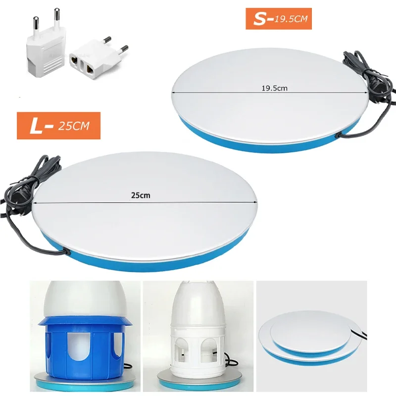Poultry Drinking Heating Water Heater Pet Animals Chicken Bird Winter Drinker 220V Farm Drinker Heater with EU Plug Adapter