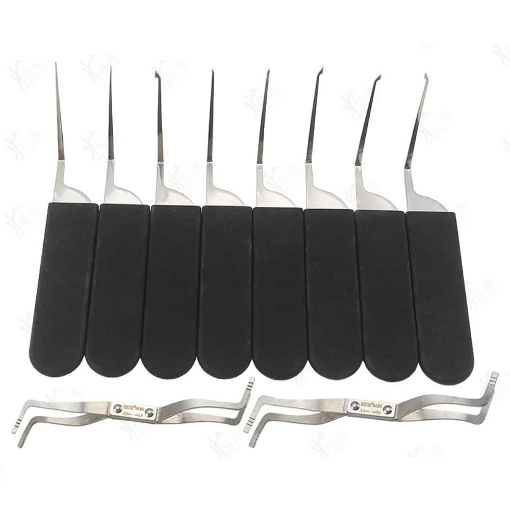 8pcs Civil Lock All-Steel Tool Set with Anti-slip Handle for Locksmith Supplies Repair Tools