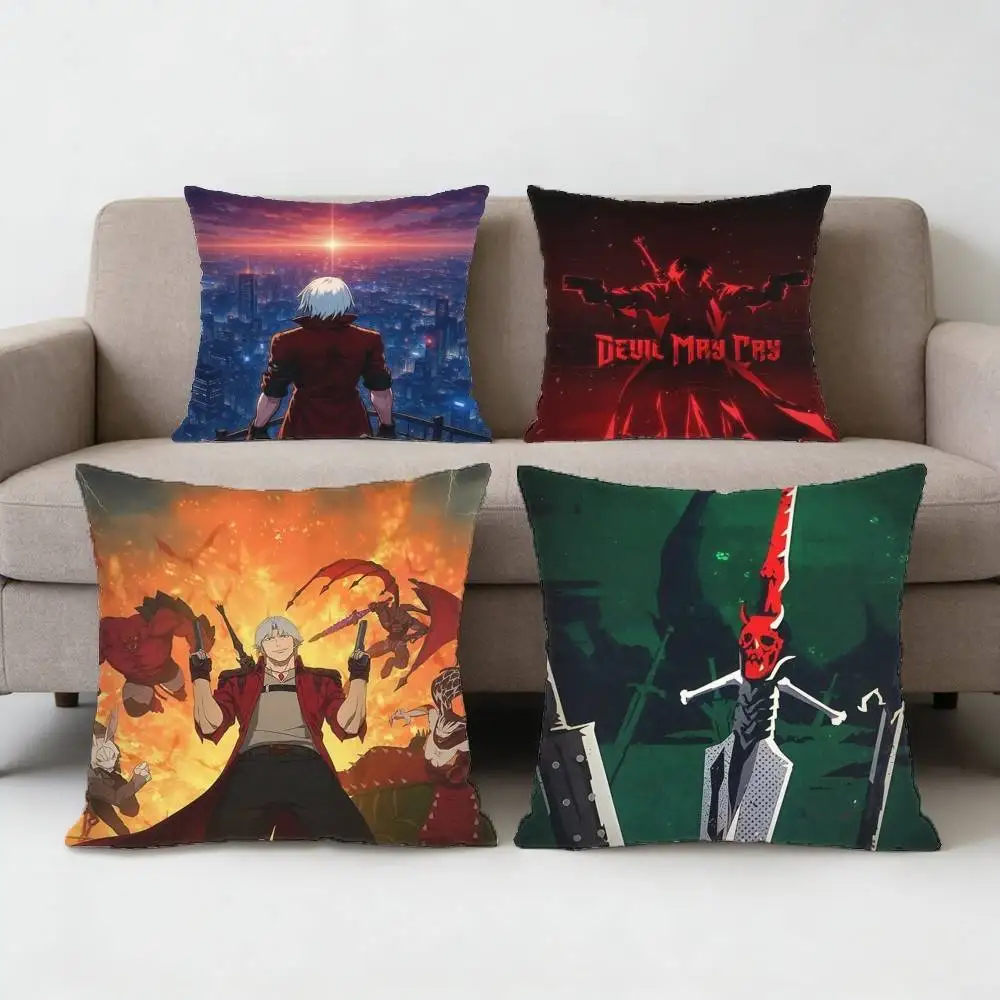 Devil May Cry Pillow Case Sofa Living Room for Bedroom car Headboard Backrest Cushion Square Cushion Nap Time