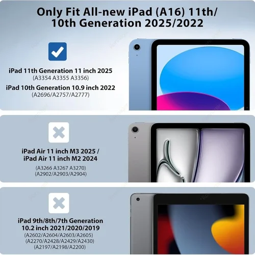 Imagen 2 del producto Con estuche para lápices para iPad (A16) 11. a generación Air11 13 11 2025 2024 Pro11 12,9 13 Funda inteligente Air 3 4 5 10,9 7 8 9 a 10,2 Funda