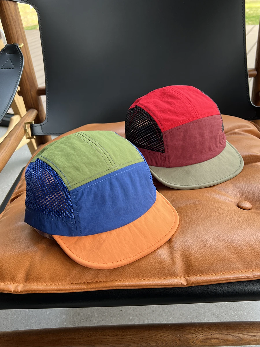 

Spring and summer sun hat color matching quick-drying five-piece hat peaked cap camping mountaineering hat breathable mesh