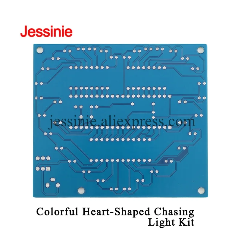 Colorful Flashing Heart-Shaped Flowing Light Kit LED Heart Lamp Board STC89C52RC 51 Single Microcontroller Fun DIY Electronics