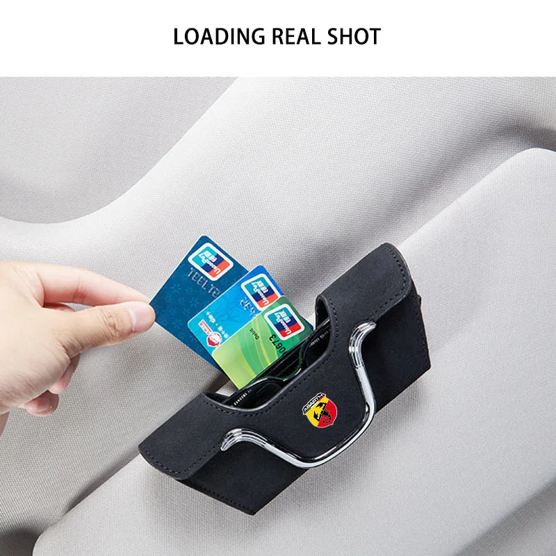 Car Sun Visor Glasses Holder Sunglasses Glasses Case For Abarth 595 500 500L 500X 695 124 Accessories Key Case Key Cover Sticker image 6