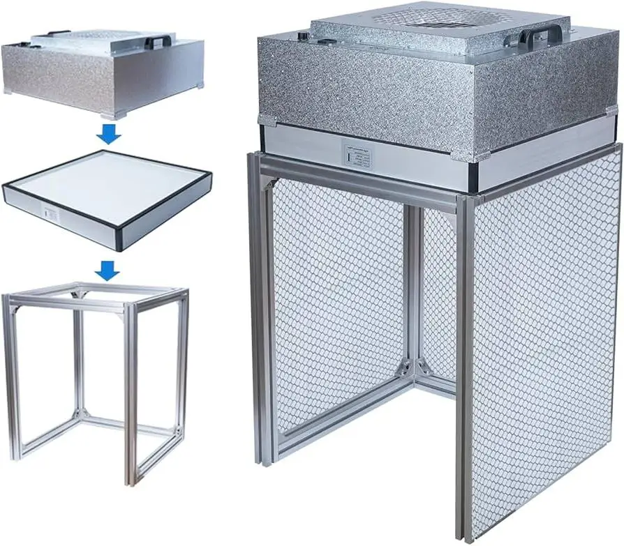 Desktop Small Mini Clean Bench Laminar Flow Hood FFU (Follicular Unit Extraction) Air Purification Cleanroom Workbench