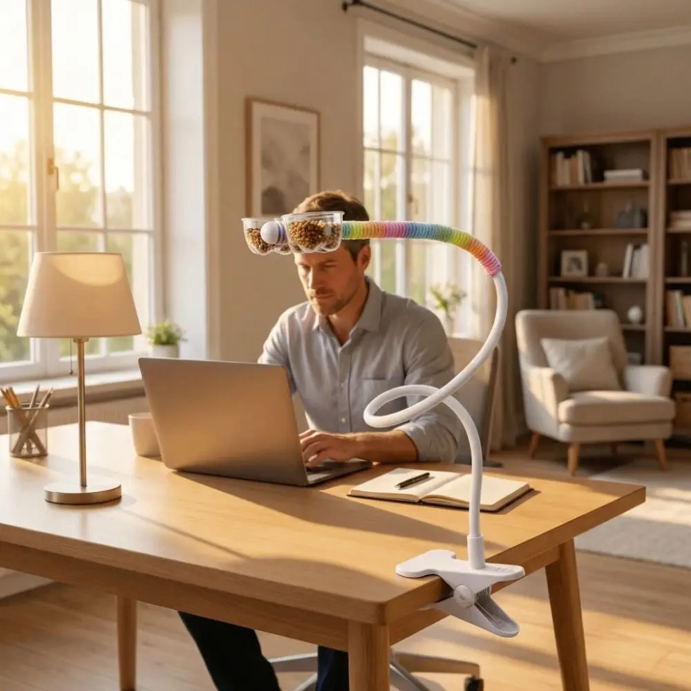 Bendable Desktop Bird Perch Stand Wear Resistant Bite Resistant Parrot Defecation Stand with Clip Climbing