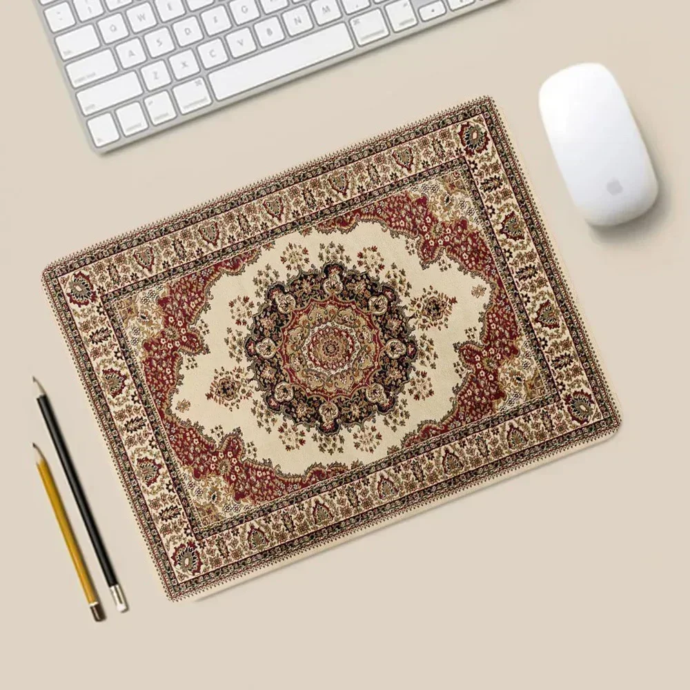 Persian Carpet Computer Laptop Mouse Pads Office Decorative Desk Mats Washable Non-Slip Rubber Desk Carpet Gaming Mat Playmat