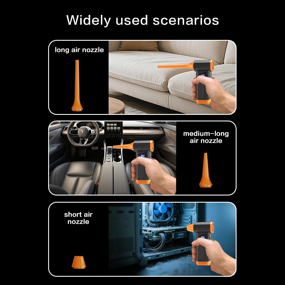 

2025 New Brushless Jet Fan Turbo Air Blower For Car Cleaning With LED Light Digital Display Portable Outdoor BBQ Use