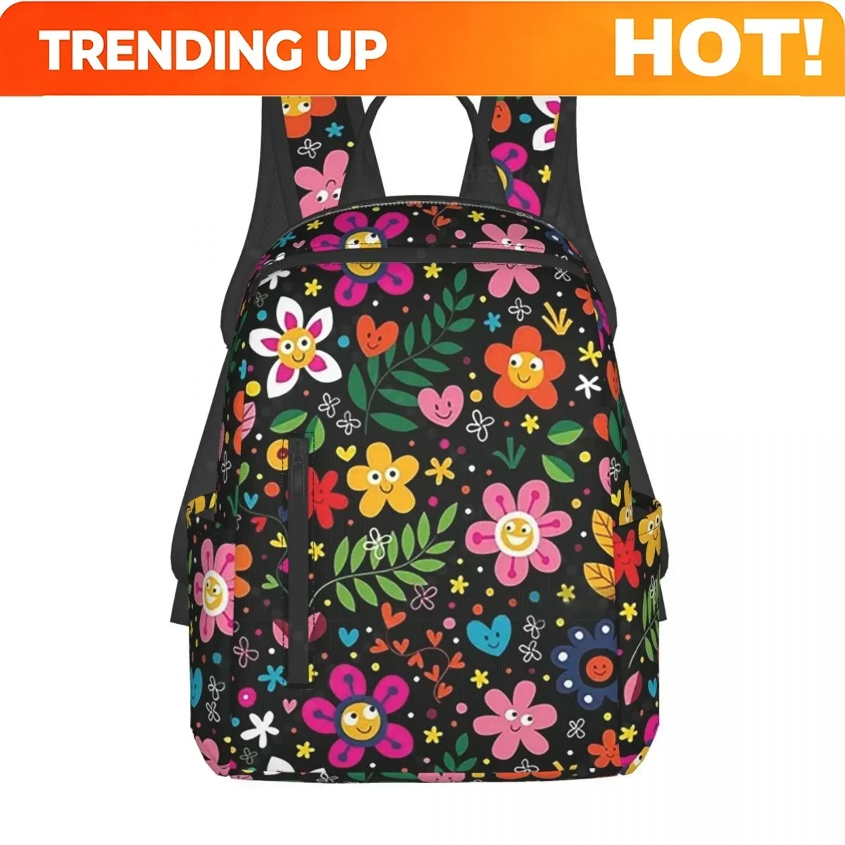 Custom Bag Hippie FlowersTravel Backpack College Book Bag For Men Women Lightweight Casual Should Bags For Outdoor Sports Hiking