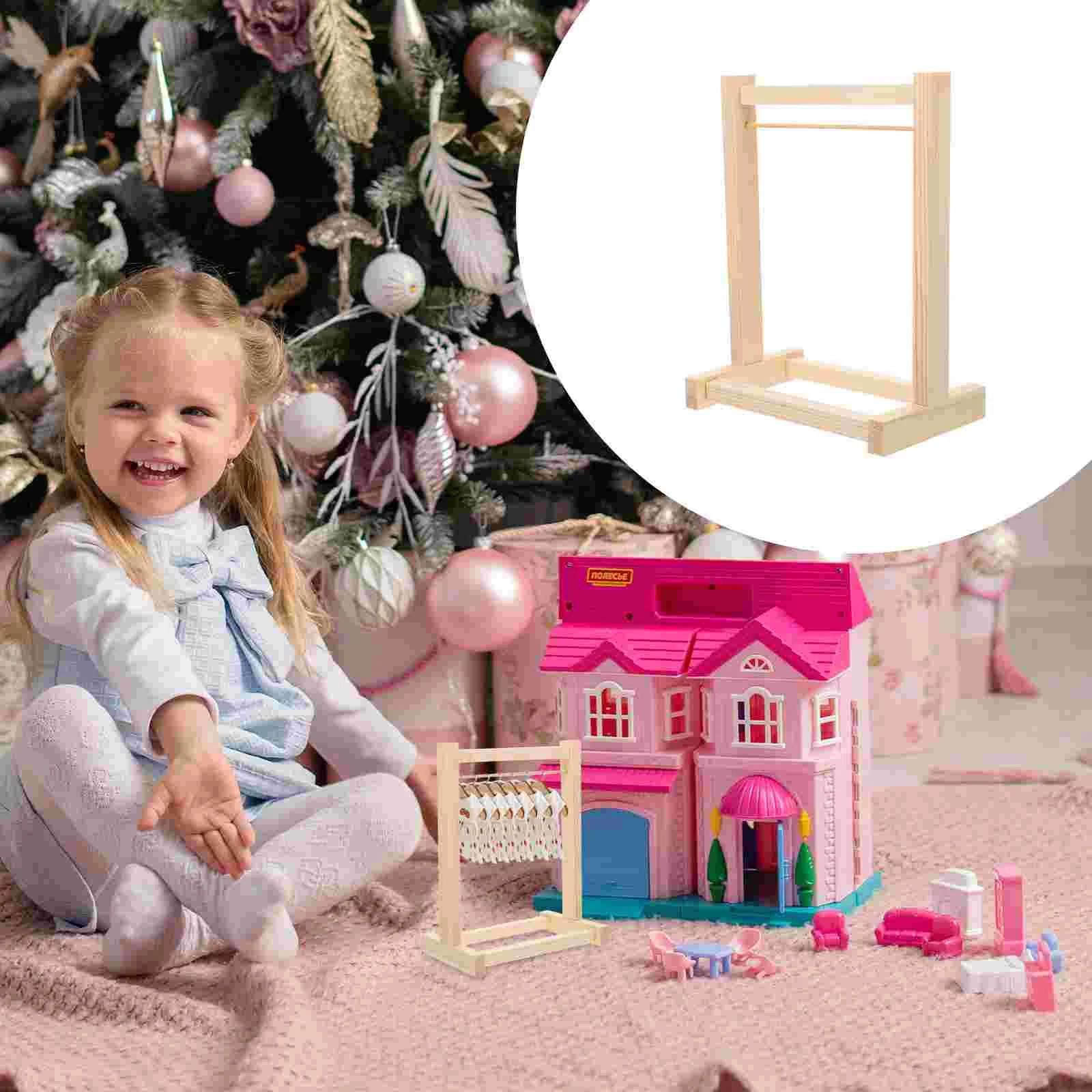 Hanger Garment Hangers for Coat Hanging Rack Wooden Clothes Decorate Dress Dolls Holder Baby