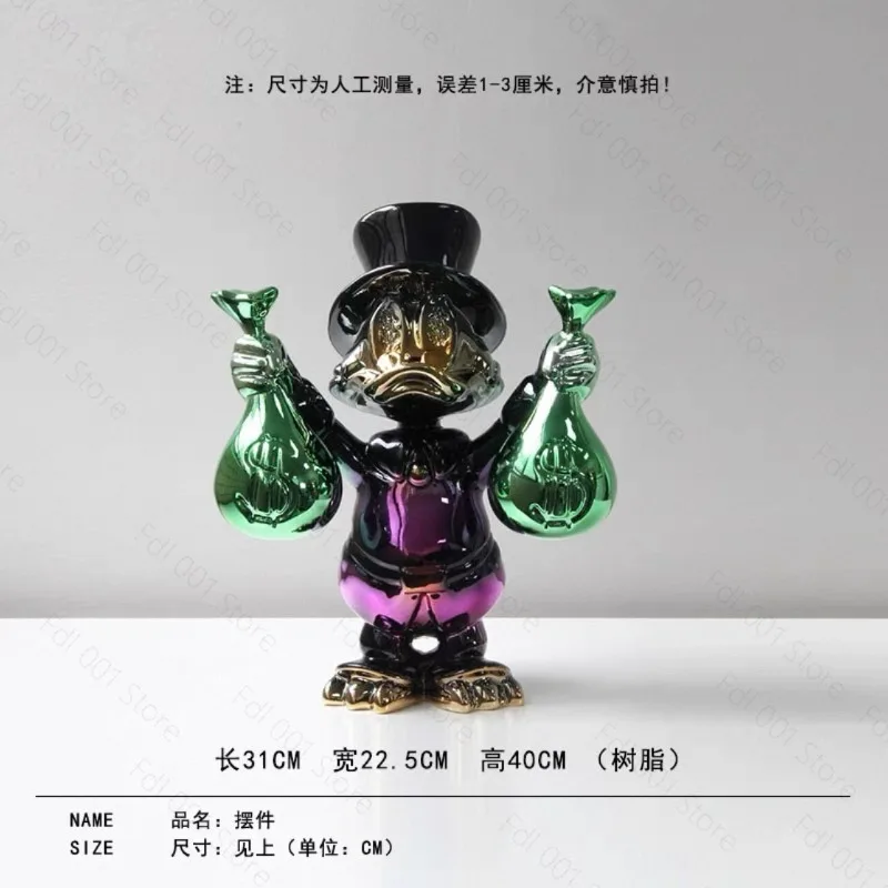 Modern Simple Light Luxury Tide Play Rich Duck Doll Sculpture Ornament Model Room Hotel Living Room Desktop Soft Decoration