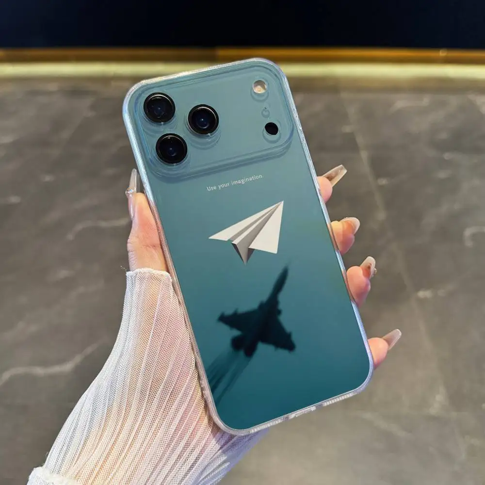 Airplane Plane Phone Case For iPhone 17,16,15,14,13,12,11 Pro,Max,Plus,X,XS,XR,SE4,E Mini Transparent Soft Cover