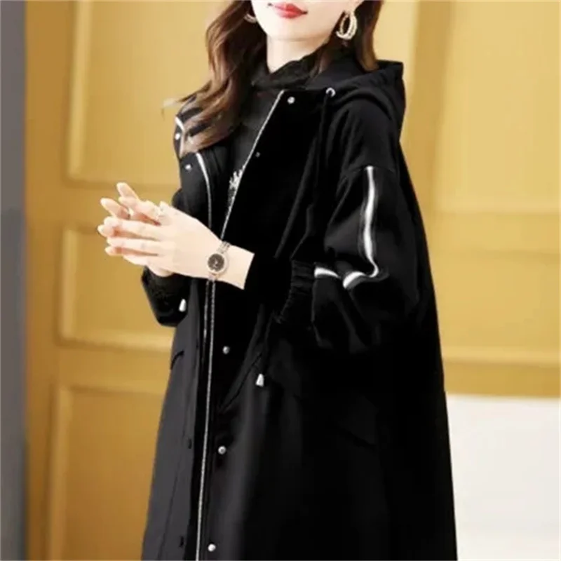 2024 Female Hooded Large Size 4XL Puffer Coat Women Long Sleeves Down Cotton Jacket Winter Ladies Work Clothes Parkas Outwear