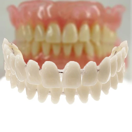 Imagen 2 del producto Dentadura Postiza Completa de resina para blanqueamiento de dientes postizos, carillas dentales extraíbles superiores e inferiores, temporal, 28 unidades