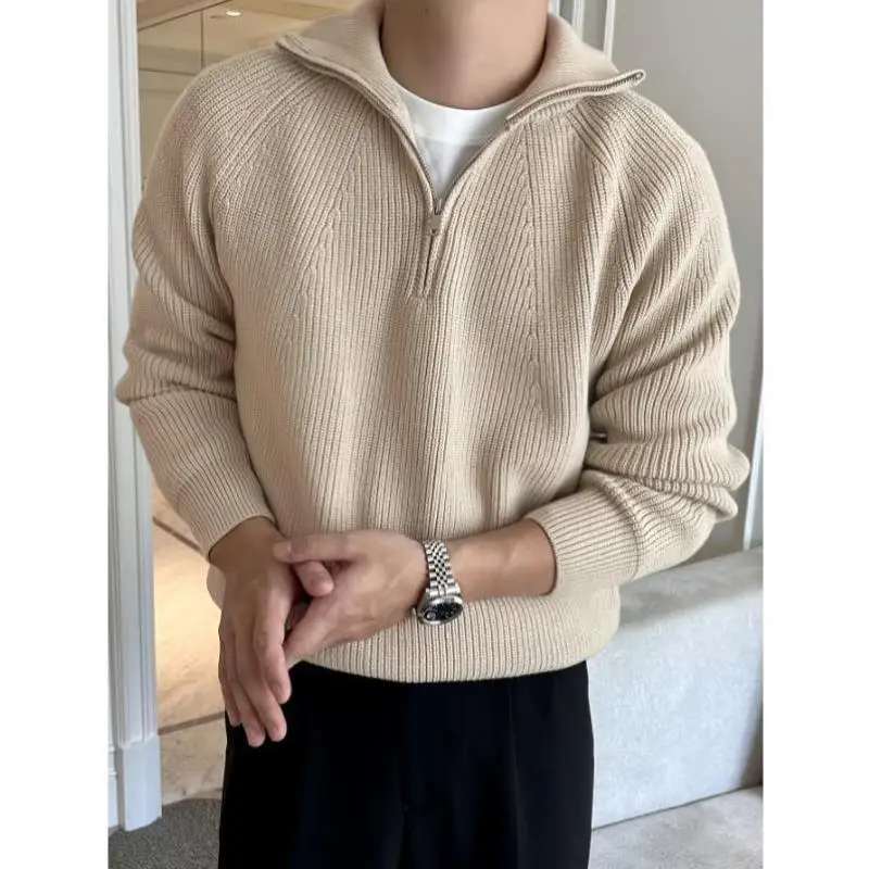 

Men's Knitted Sweater Thiened Coolmax Fiber Ciwalk Collar Nine Sve Brand Emblem Knwear New Arrival