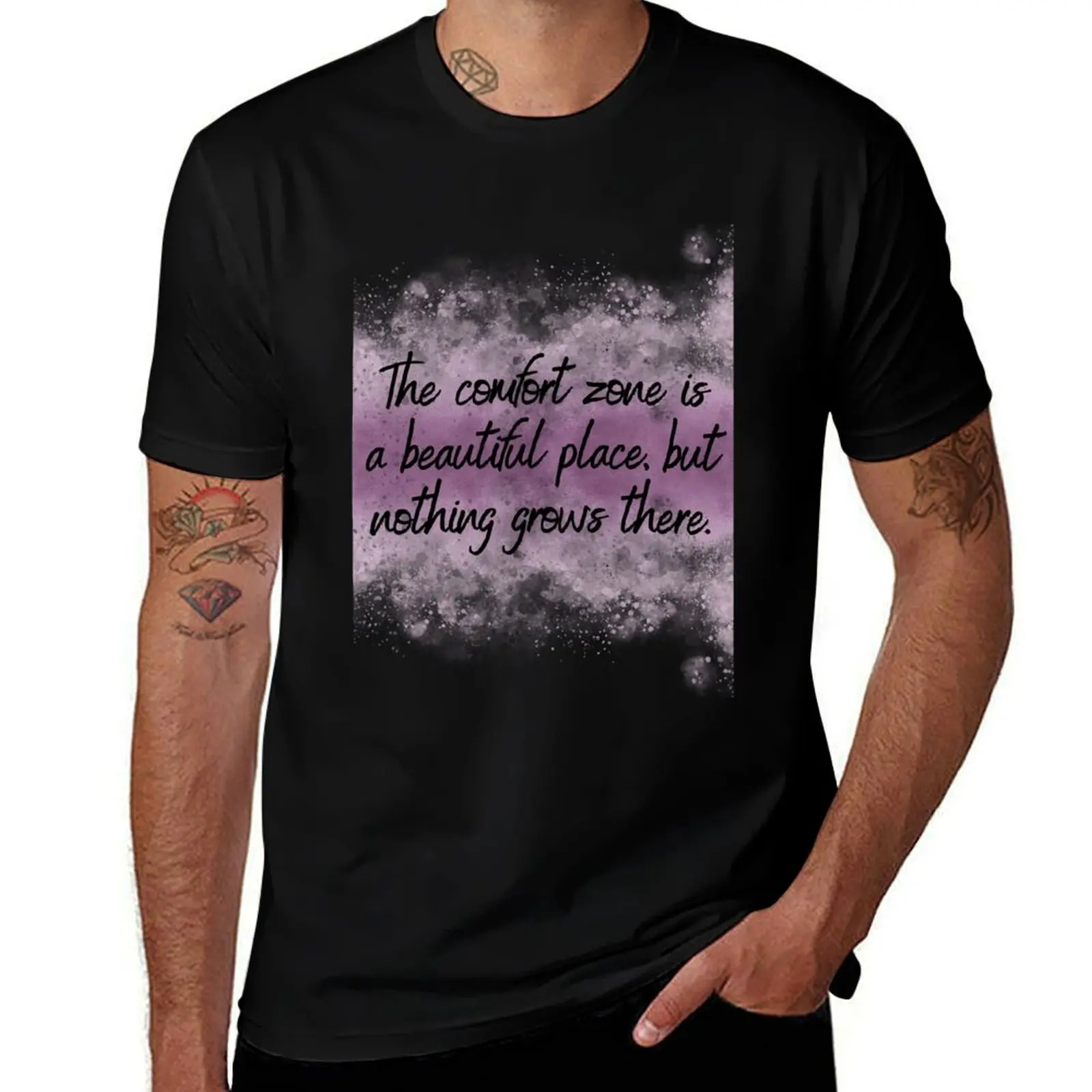 

The comfort zone is a beautiful place, but nothing grows there. T-Shirt t shirt man luxury T-Shirt