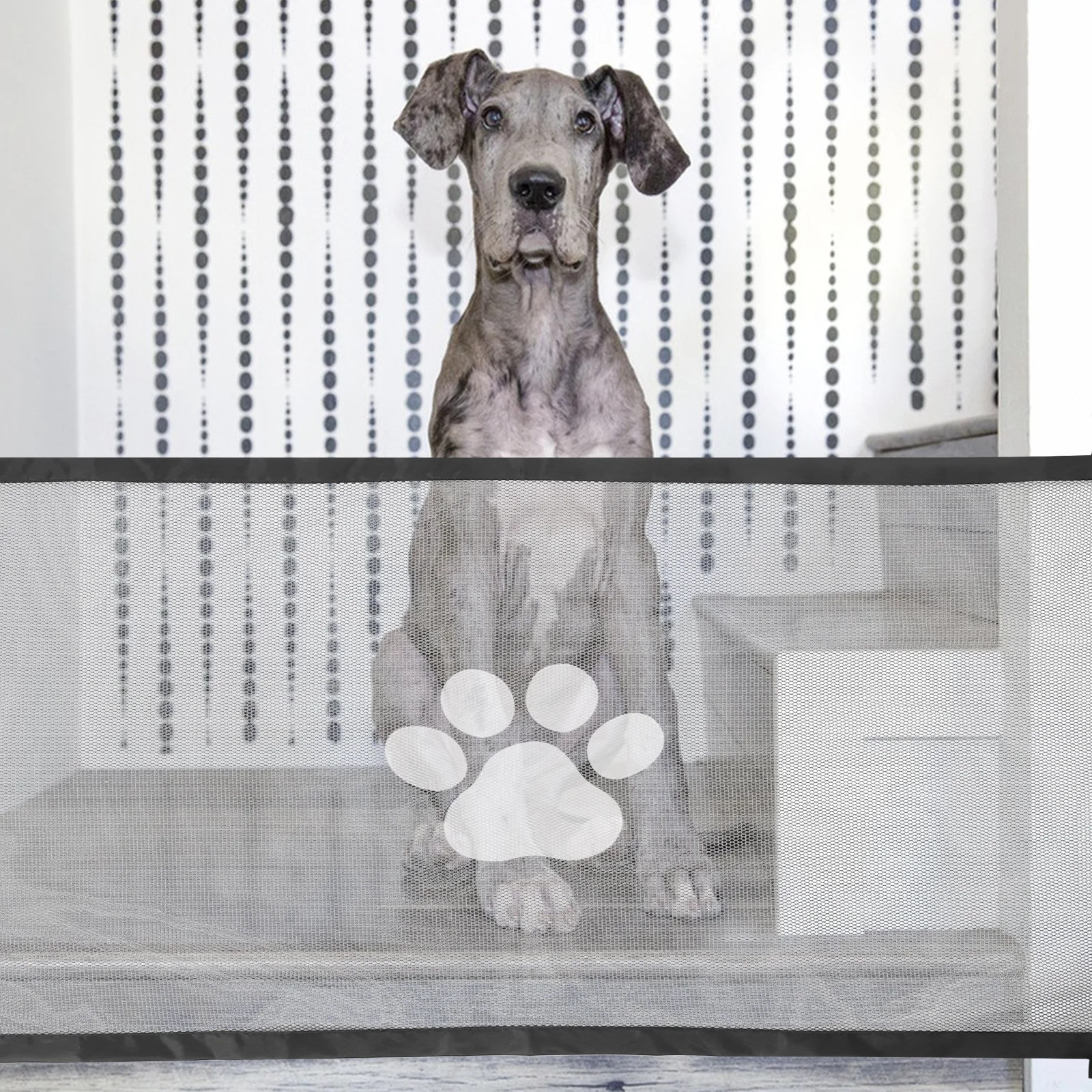 

Portable Pet Isolation Fence Dog Barrier Car Mesh Gate Foldable Breathable Truck Doorways Small Size Ideal for Cats Stylish Paw