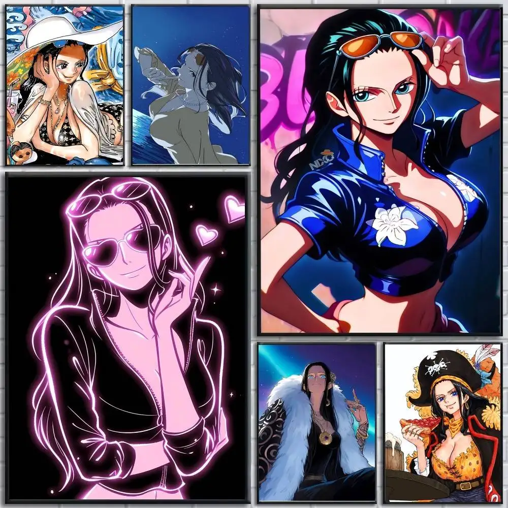 Anime Character Nico R-Robin One P-piece posters Self-adhesive Paper Print Home Living Room Bedroom Entrance Bar Cafe Art