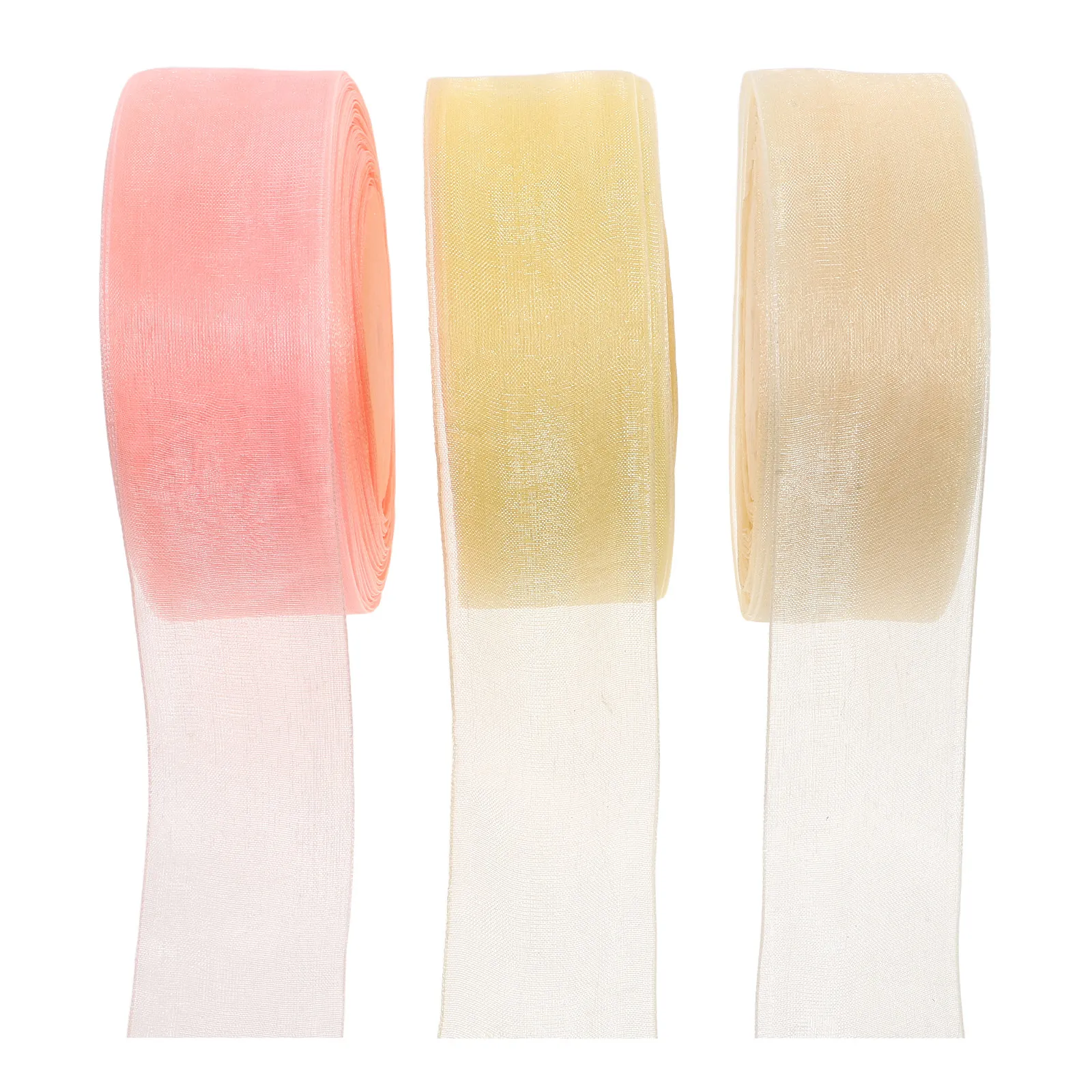Ribbon Organza Roll - 3 рулона прозрачной органзовой ленты для