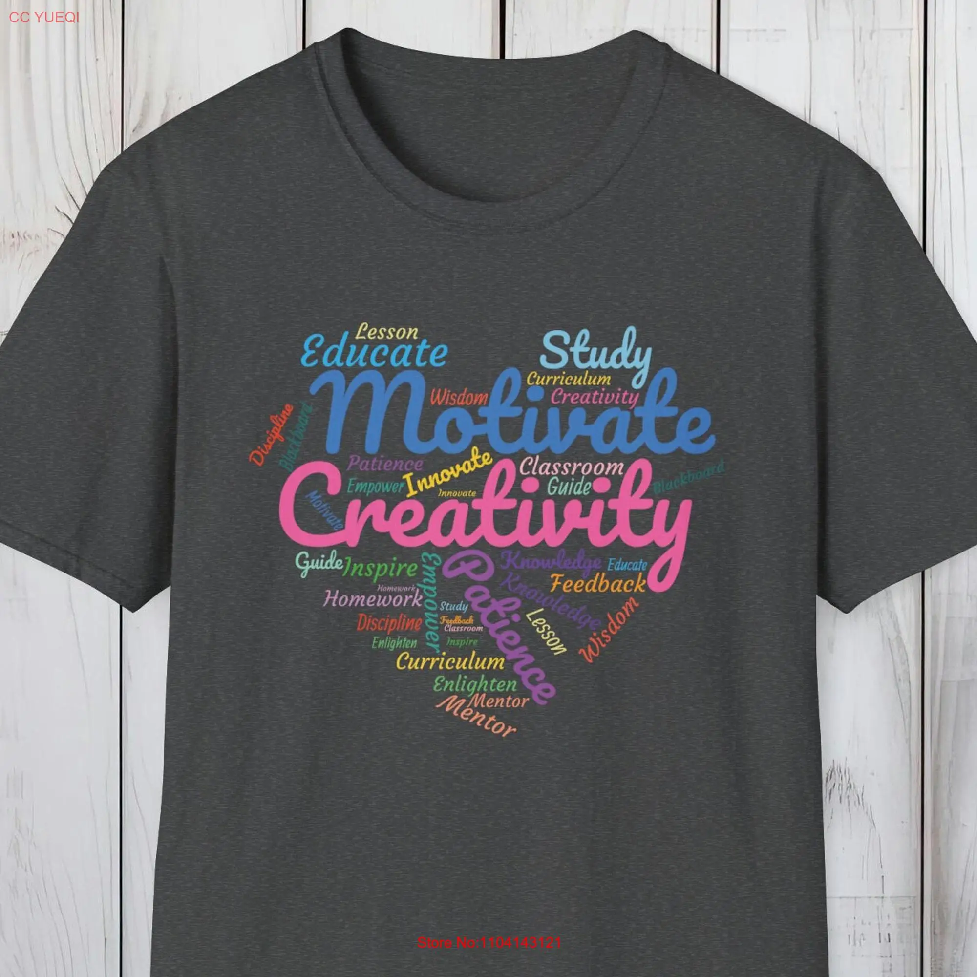 Teacher Word Art T Shirt Pure Cotton Comfort Embellished with Educational Vocabulary Ideal for Teachers 9 Colors