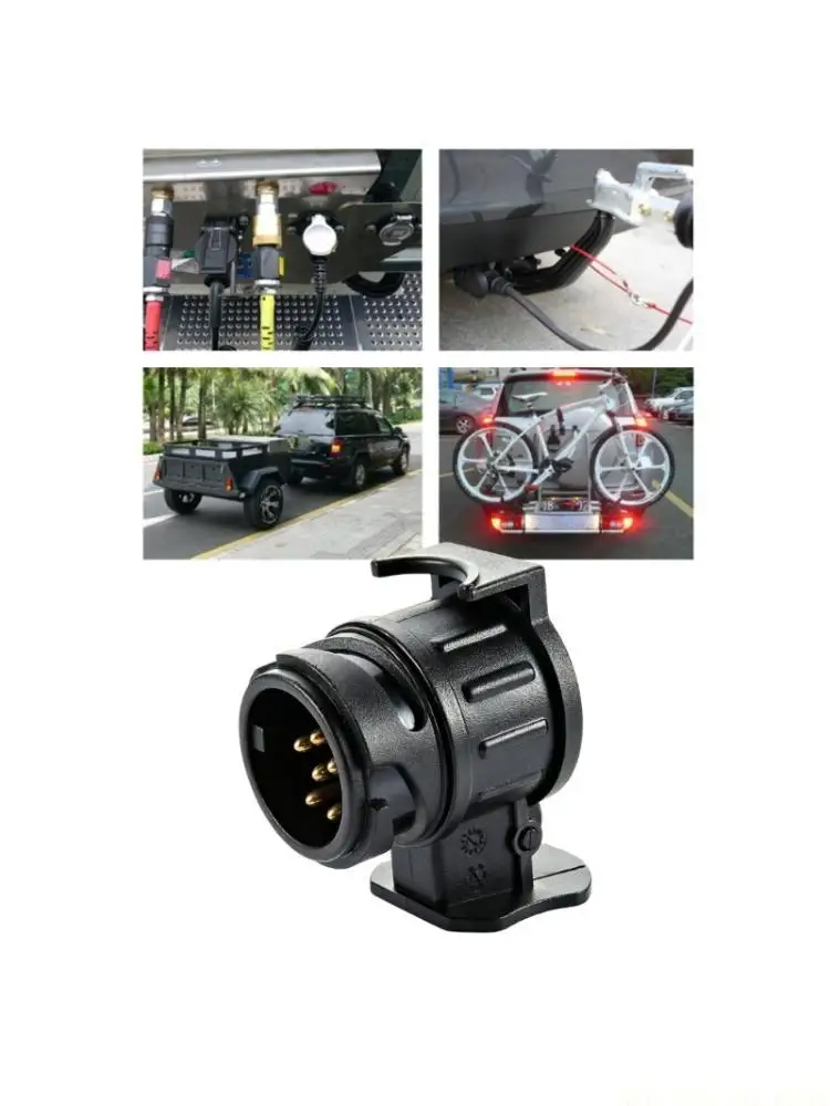 J0MA Weatherproof 13 Poles to 7 Way Truck Trailer Plug Converter for Reliable Connection Outdoor Use Stable Electrical Link