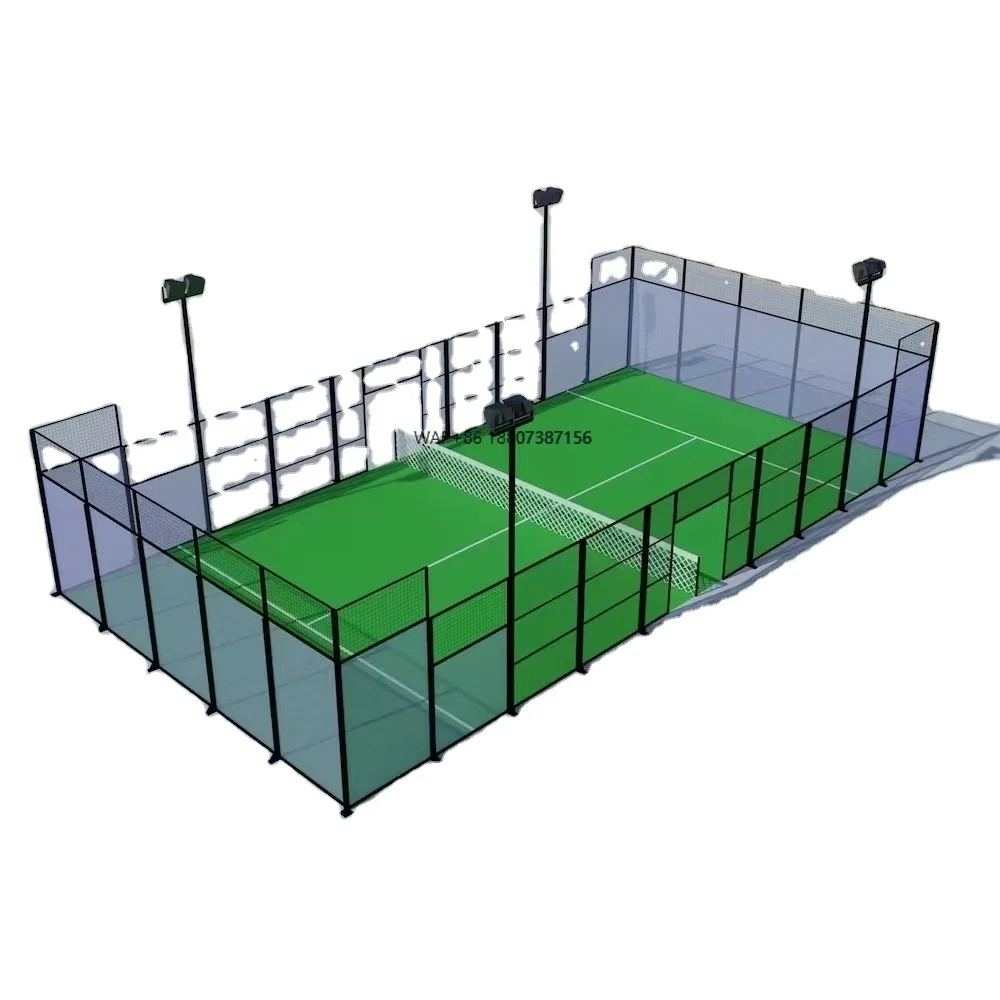 

High Quality and Customizable Brand New Tennis Court With Full Glass Artificial Turf