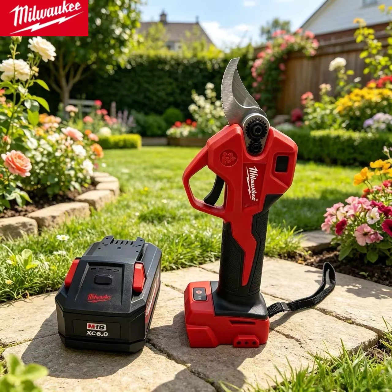 

Milwaukee 6Ah energy saving battery with scissors, industrial grade core, portable rechargeable pack for M18 tools