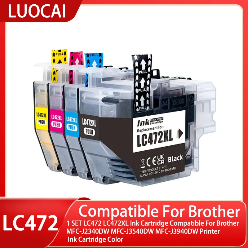 1 SET LC472 LC472XL Ink Cartridge Compatible For Brother MFC-J2340DW MFC-J3540DW MFC-J3940DW Printer Ink Cartridge Color