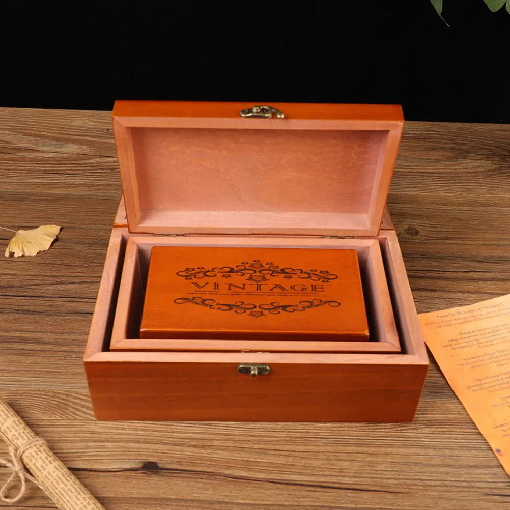 

Деревянная шкатулка для украшений в винтажном стиле, большая вместительная коробка-органайзер с крышкой для серег, браслетов, ожерелий и мелочей