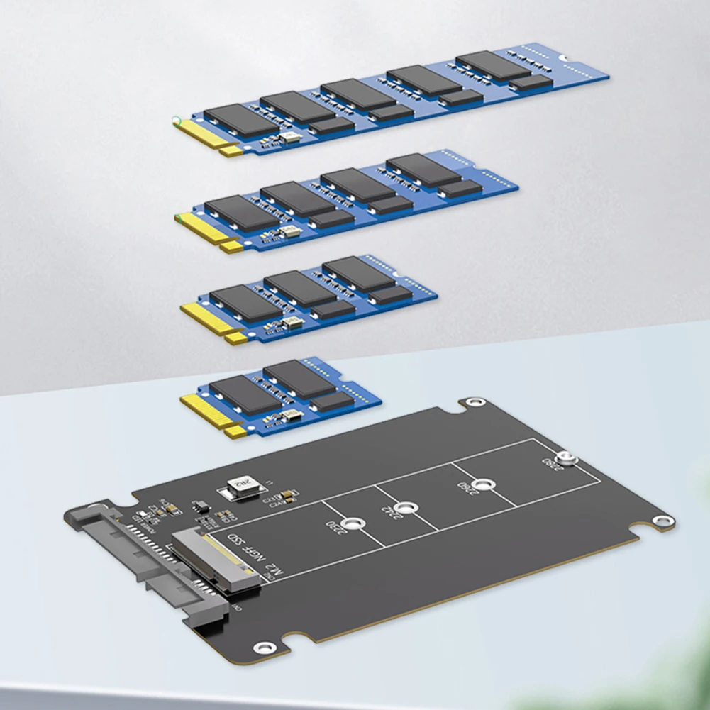 Корпус M.2 NGFF B Key To 2,5-дюймовый корпус SATA SSD Корпус жесткого диска 6 Гбит/с Адаптер M.2 SSD для 2230 2242 2260 2280 M.2 SSD