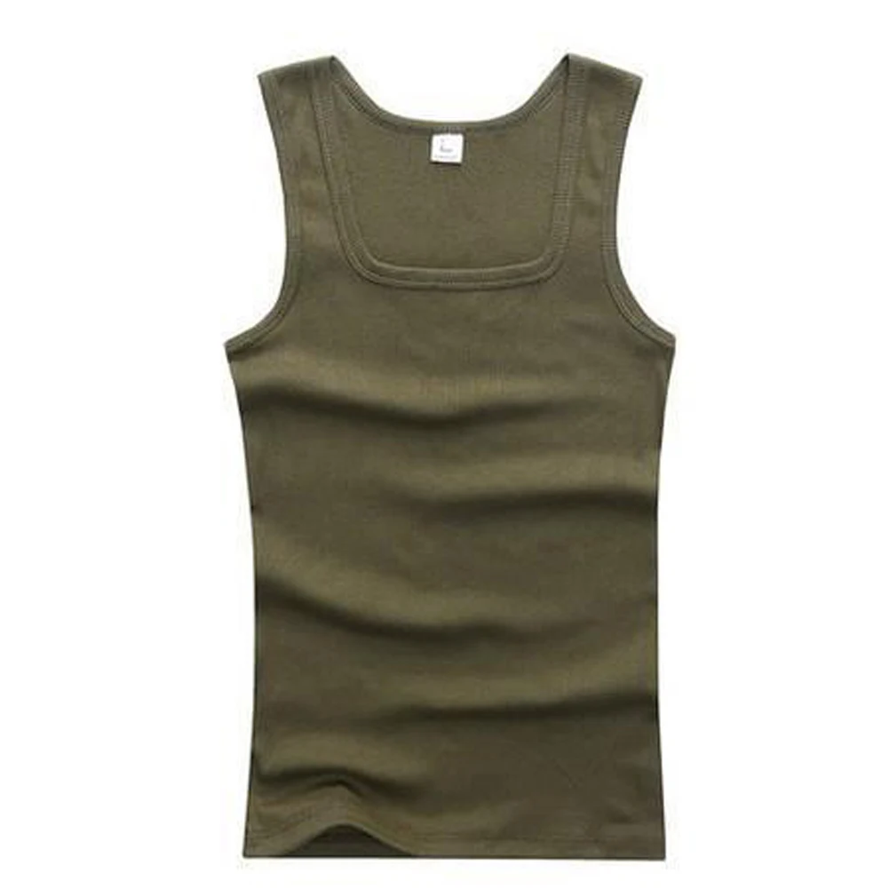 100% Cotton Mens Oversized T-shirt Sleeveless Tank Top Solid Color Fitness Men Muscle Vests Bodybuilding Tees For Men T Shirt