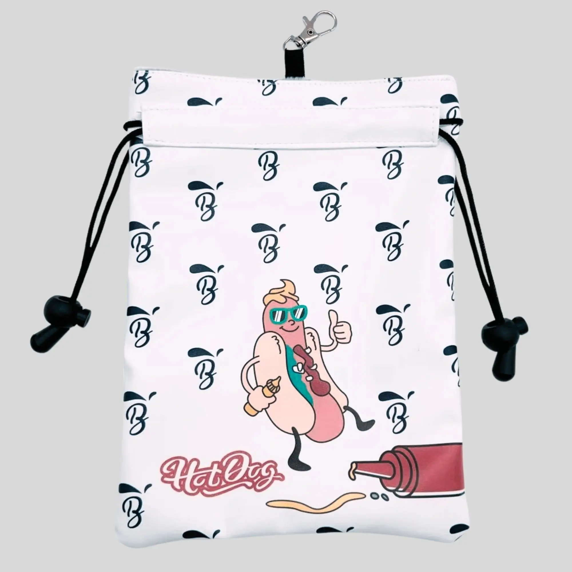 Funny Golf Valuables Pouch Hot DOG Design pu Leather Golf Tee Pouch with Drawstring Closure Golf Ball Tee Handbag Portable