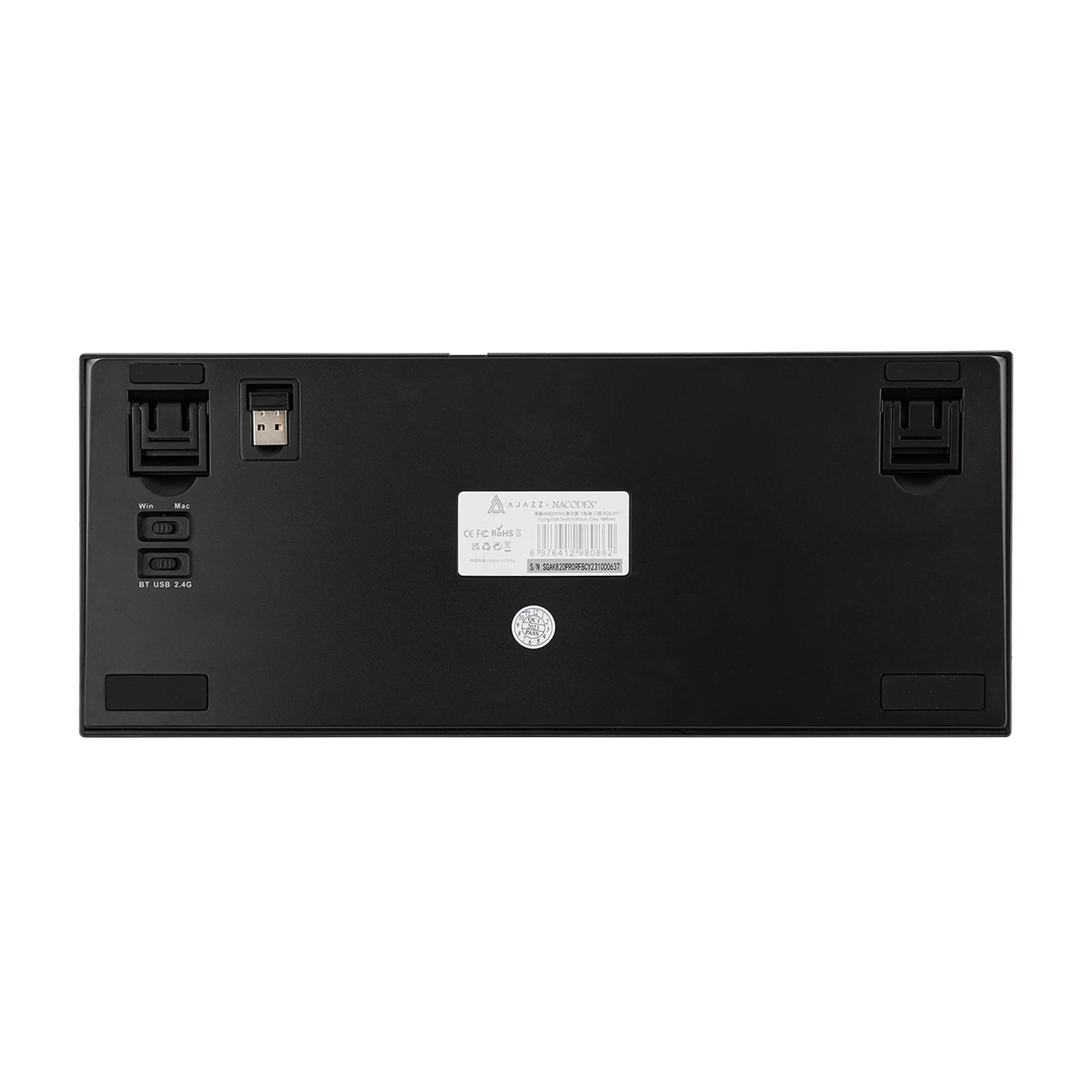 Ajazz AK820 Pro 75 % an der Dichtung montierte Bluetooth 5.1/2.4G kabellose/kabelgebundene mechanische Tastatur mit TFT-Bildschirm für Mac/Win – Detail 18