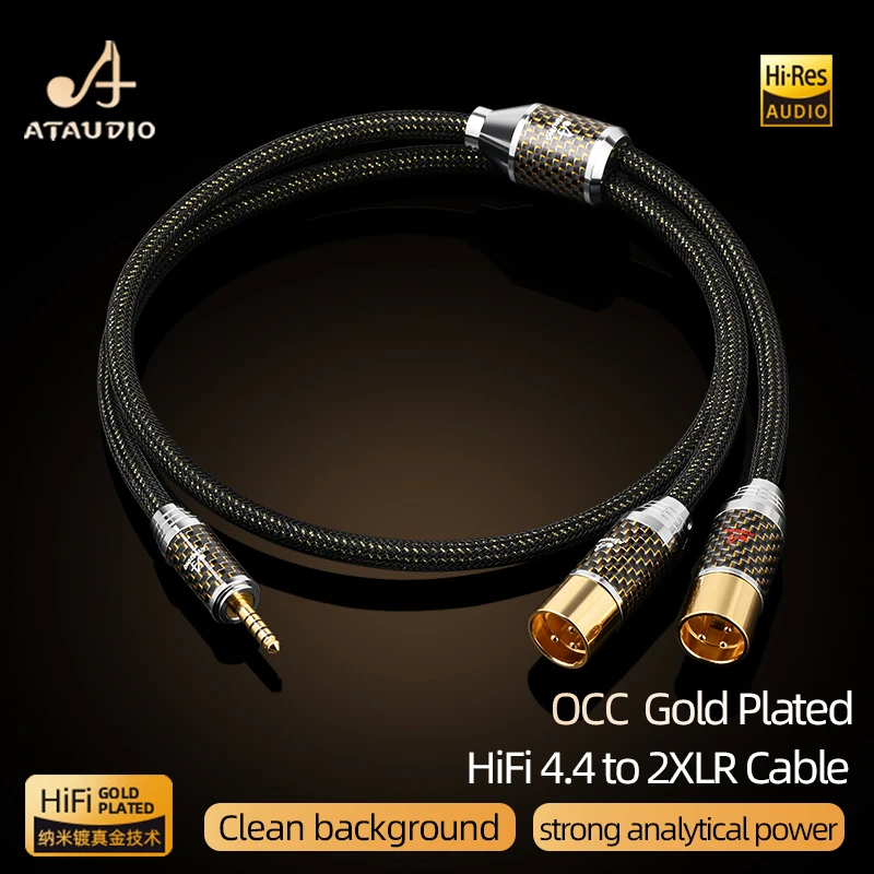 HiFi 4.4mm to 2XLR Audio Cable Hi-end OCC Gold Plated Balanced 4.4 mm to 2XLR Male/Female Cable for Amplifier Player