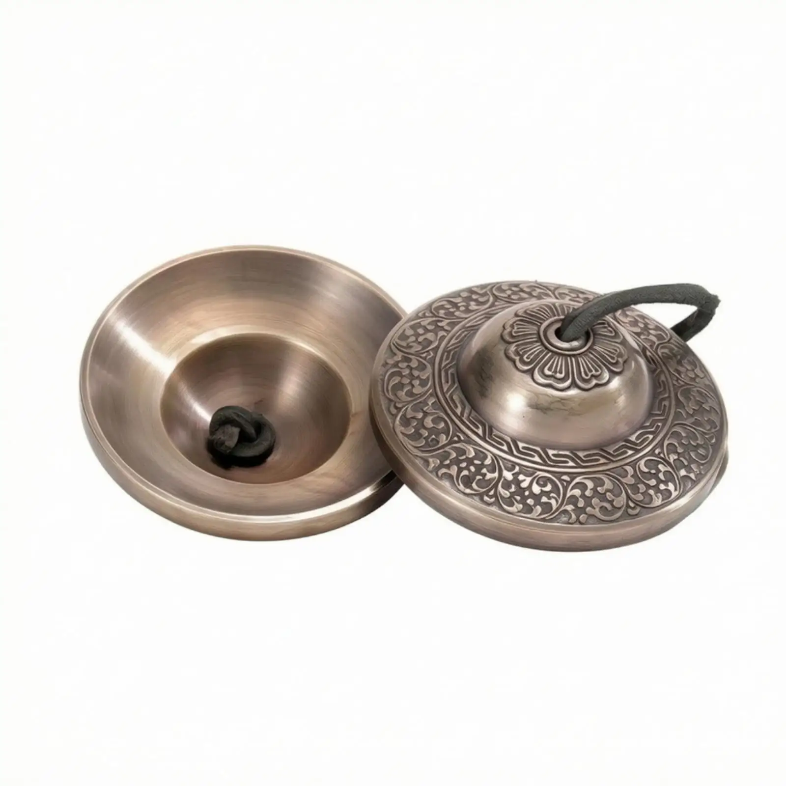 Compact Copper Percussion Handbells for Calm Focus Meditation with Traditional Craft Design