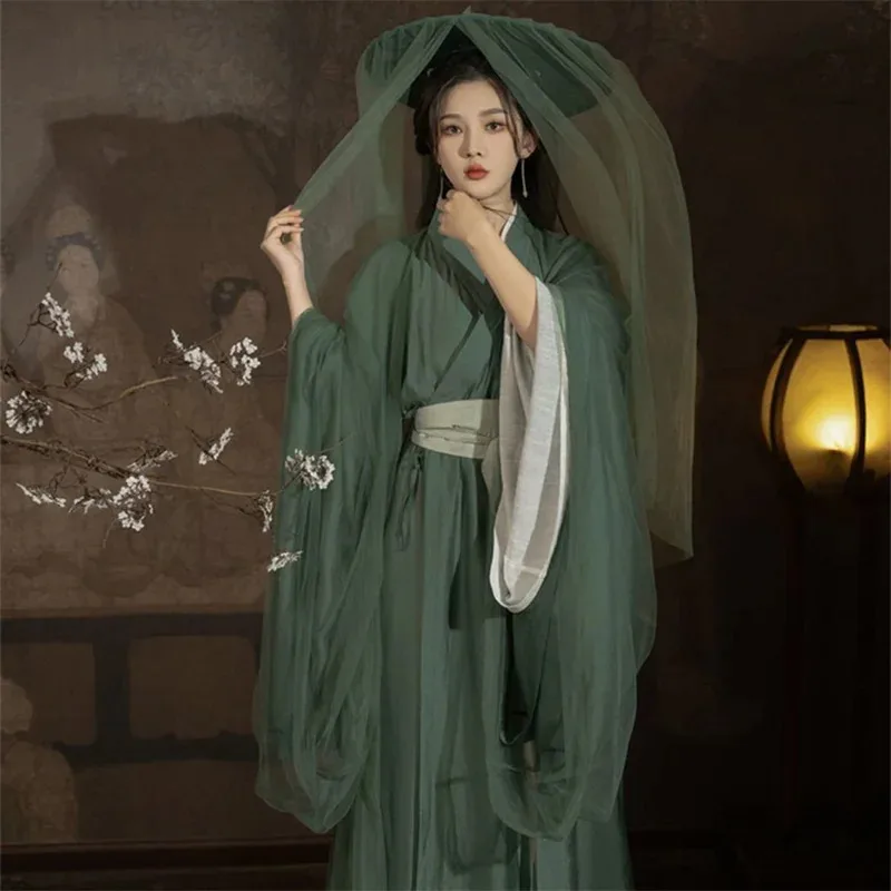 

Hanfu Traditional Dress Women Chinese Hanfu green Set Female Halloween Cosplay Costume Party Hanfu Outfit Plus Size XL