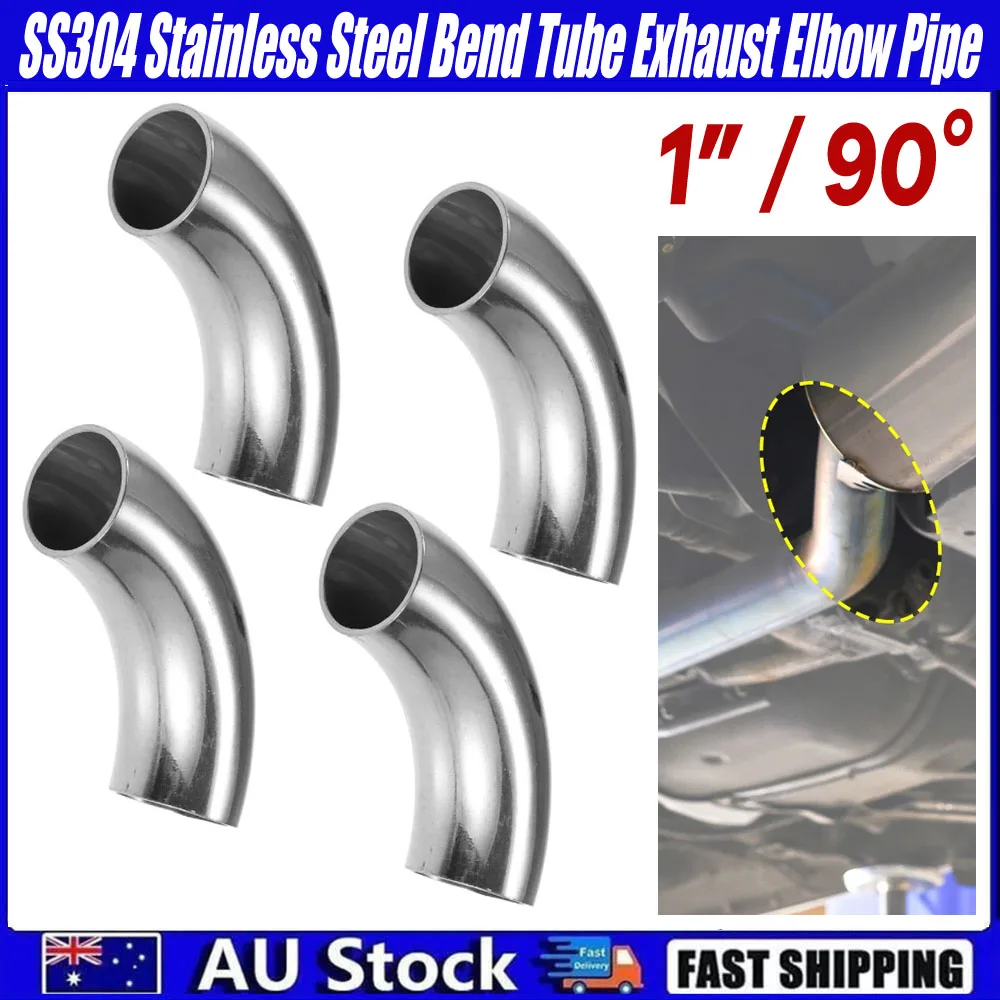 Paket 41 Inch Konektor Knalpot Mobil Poles 90 Derajat Sambungan Knalpot Pipa Knalpot Universal Fit Stainless Steel Bend Tube