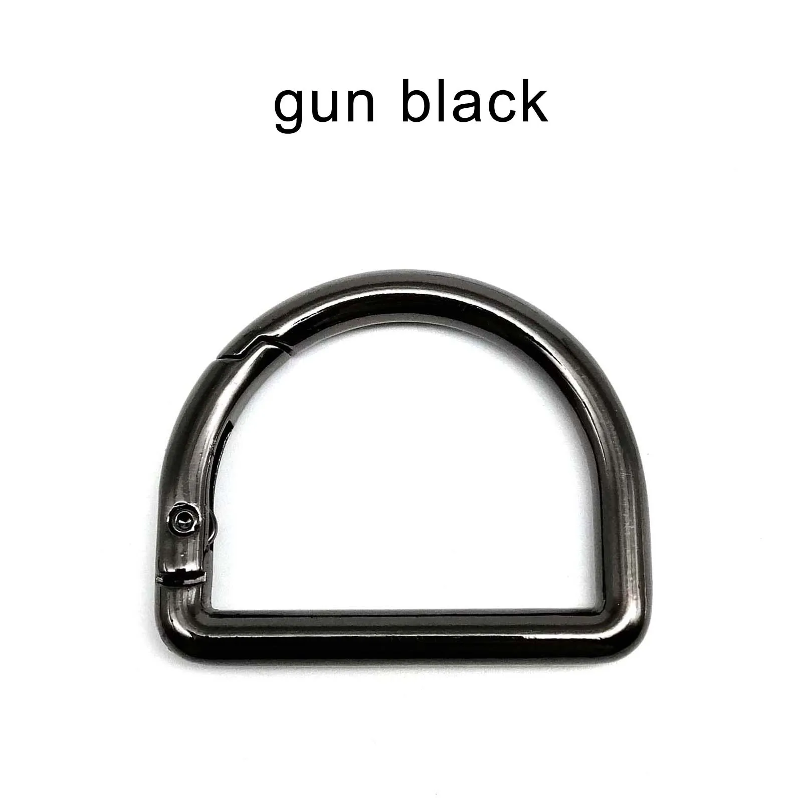 D Shape Type Spring Ring Openable Leather Bag Strap Buckle Connect Keyring