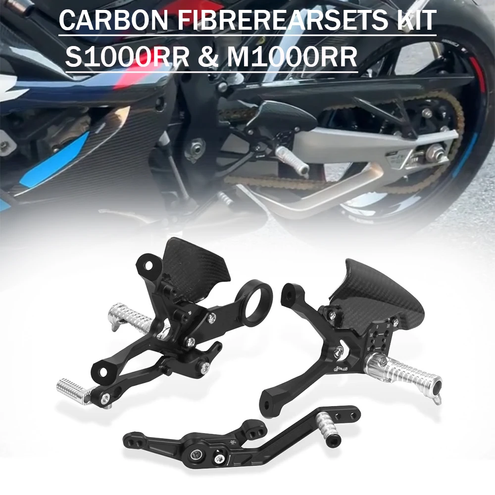 For BMW S1000RR 2020-2025 M1000RR 2021-2025 Accessories Motorcycle CNC Adjustable Rearsets Front Foot Pedal Footrests Heel Guard