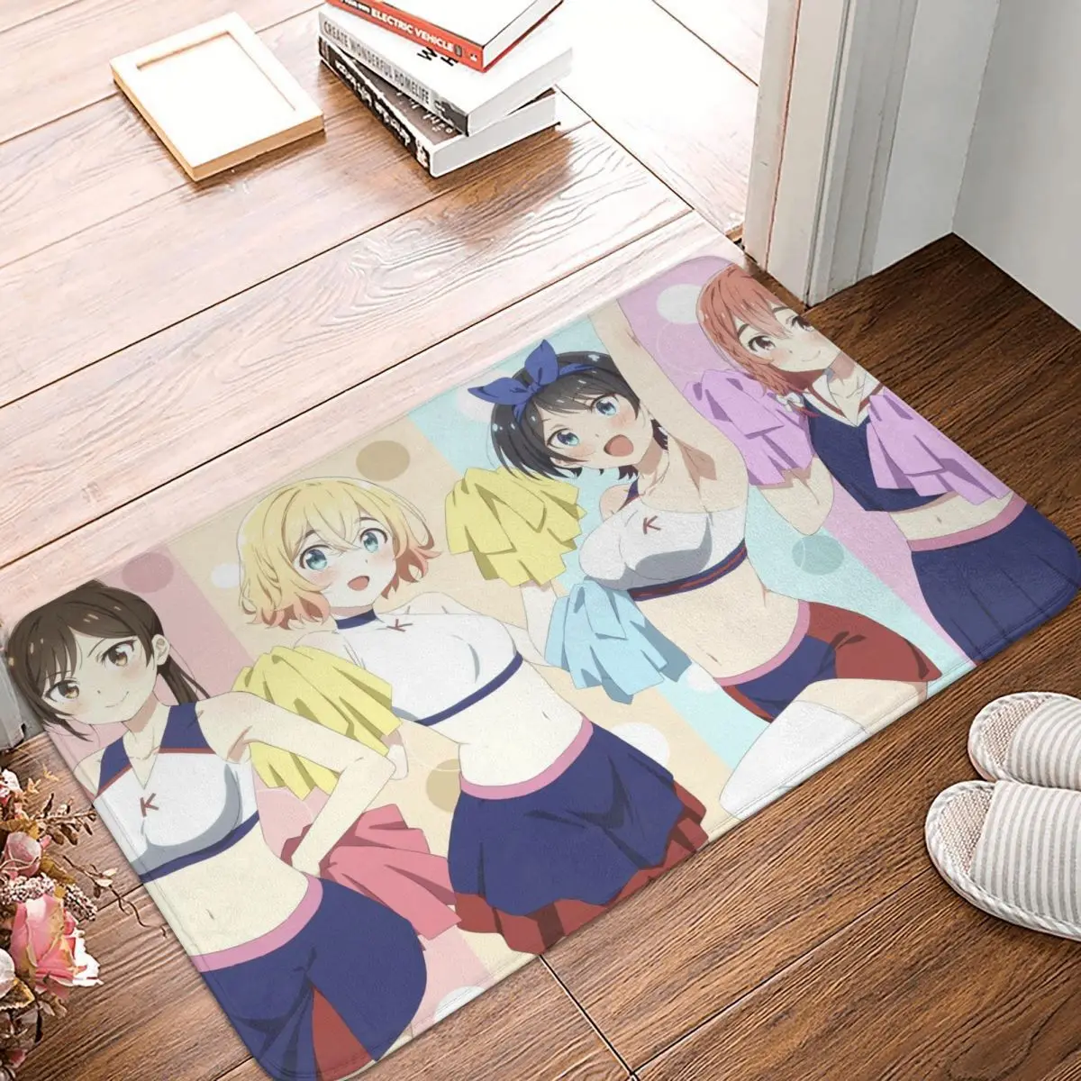 Japanese anime Rent-A-Girlfriend Bath Mat Cheerleader Doormat Flannel Carpet Balcony Rug Home Decor