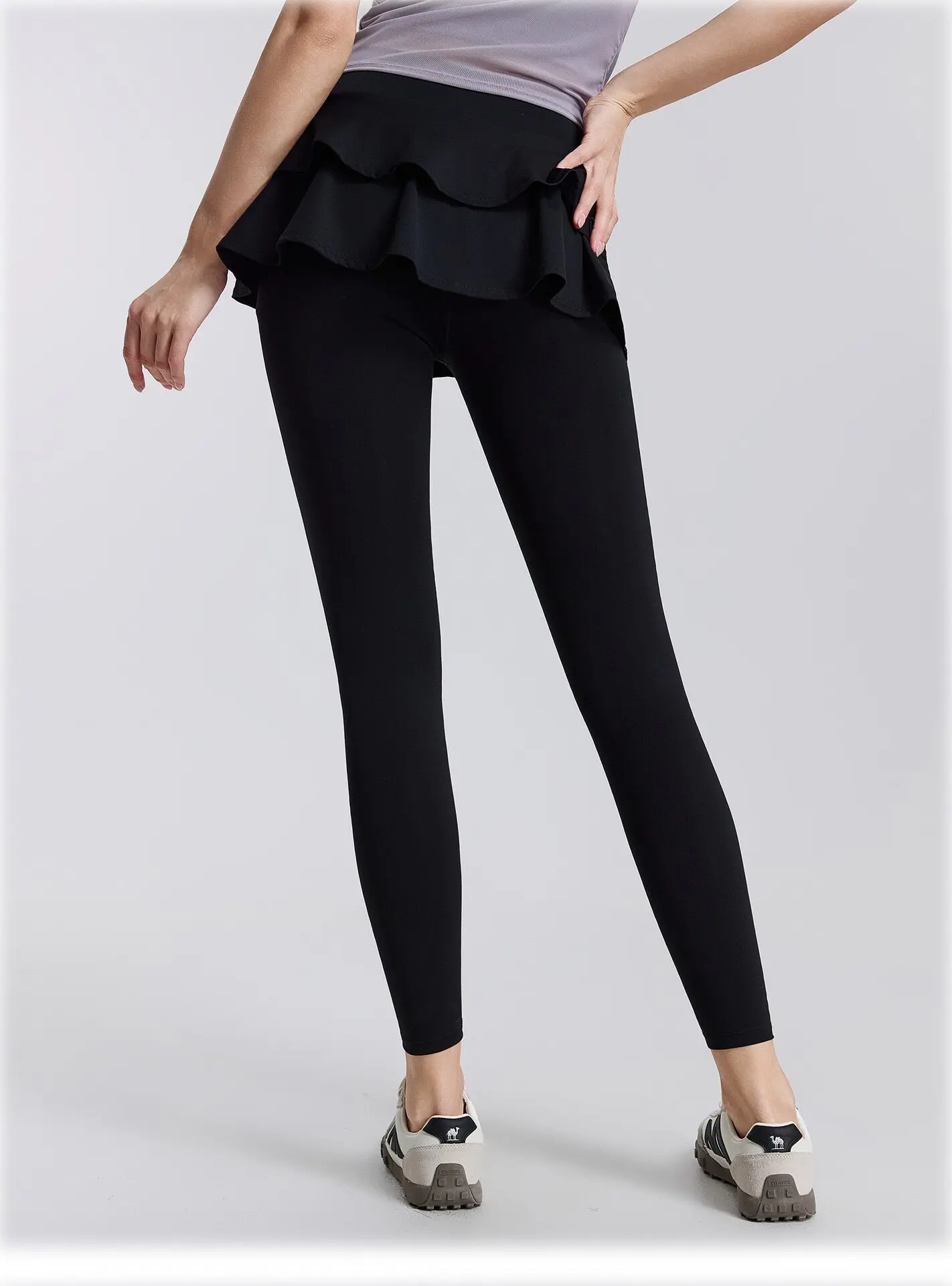 Damen-Yoga-Hosen mit hoher Taille, Mesh-Sportröcke, Fitnesshosen, figurformend, hüftbedeckend, für Laufen, Radfahren, Pilates und Yoga – Detail 13