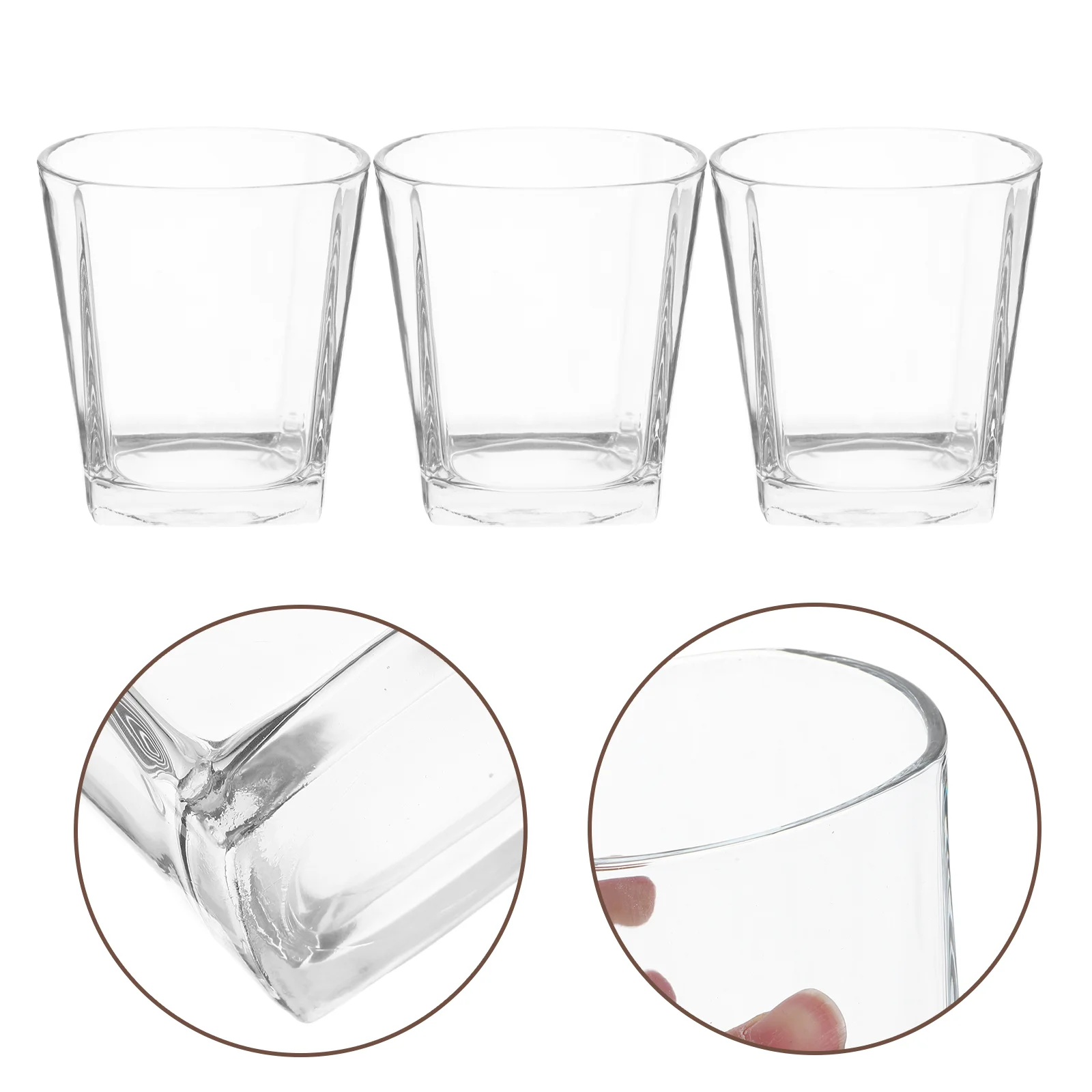 

6 Pcs Glass Cocktail Glasses Short for Decorations Whiskey Unique Drinking Cups Drinks