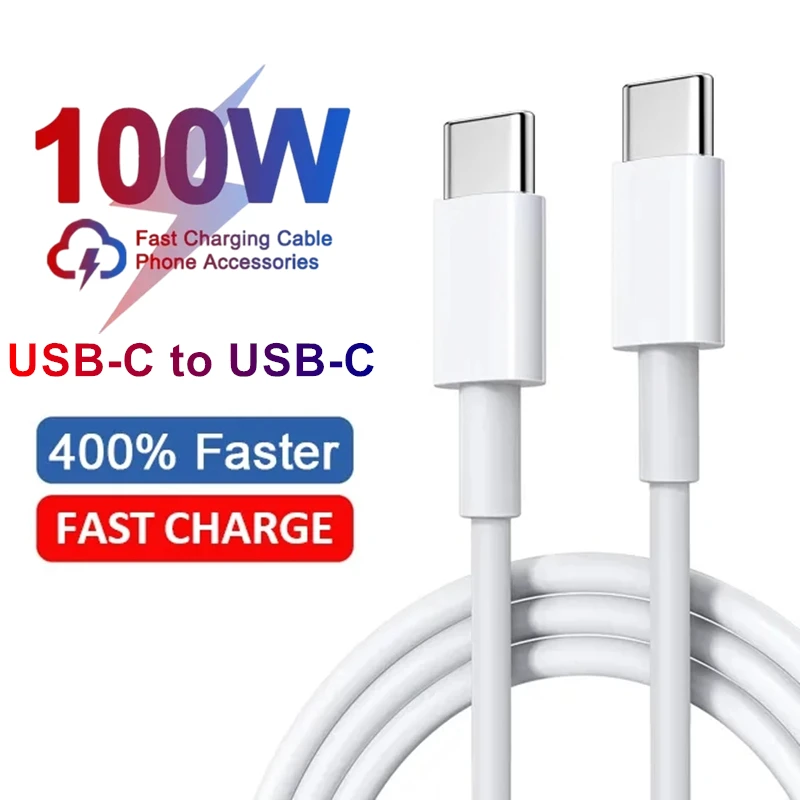 Kabel do szybkiego ลadowania 100 W USB-C do Type-C do iPhone\'a 15 Pro Max Samsung Xiaomi Huawei Redmi Honor C do C Kabel do szybkiego ลadowania